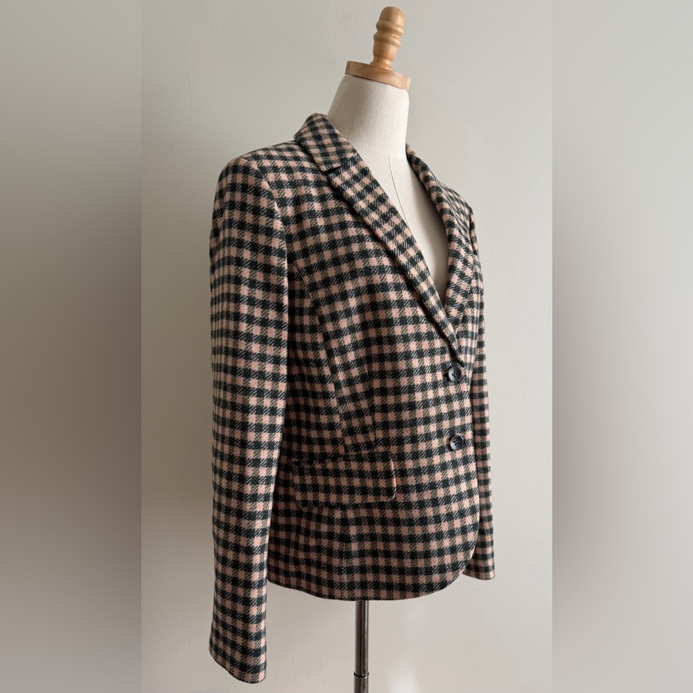 Boden British Tweed by MOON Wool Plaid Blazer (Size US 14) - Picture 3 of 8